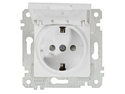 Розетка 1-ая, скрытая, без рамки, с/з, шторки, с крышкой, белая, RITA, 16 A, 250 V, IP 20, Mutlusan 22006110201