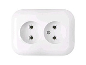 Розетка 2-ая (скрытая, б/з) белая, Гармония, Bylectrica РС16-237