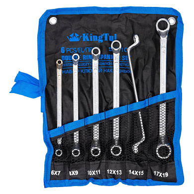 Набор накидных ключей, отогнутых на 75°, 6х7-17х19 мм 6 пр KINGTUL KT-50610P