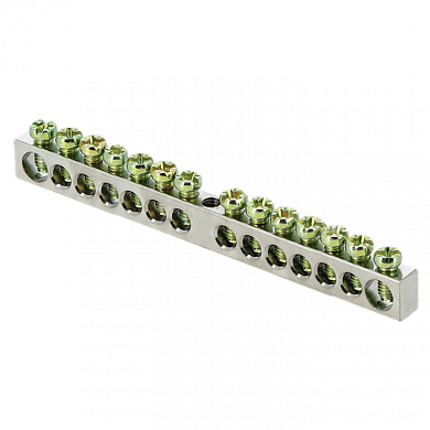 Шина PEN "ноль-земля" (6x9мм) 14 отв, цинк крепеж по центру EKF PROxima sn1-63-14