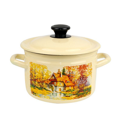 Кастрюля цил.борт. 3 л, слоновая Старая мельница Керченский металлургический завод 41704-122/6-У4СМ