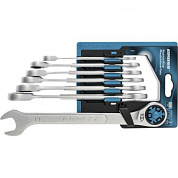 Набор ключей комбинированных трещоточных, количество зубьев 100, СRV, 7 шт., 8-19 мм Gross 14859