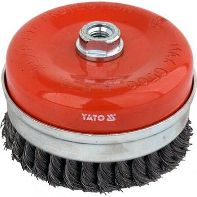 Щетка-крацовка с гайкой М14-125 мм-усил. YATO YT-47691