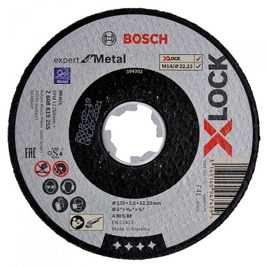 Отрезной круг X-LOCK 125x1,6x22,23 мм, Expert for Metal Bosch 2608619254