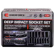 Набор ударных головок 10-32 мм 1/2'' 6-гр 16 пр EVERFORCE EF-4167-5MPB