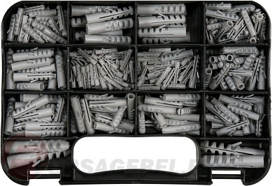 Набор пластмассовых дюбелей 266 пр. Yato YT-36502