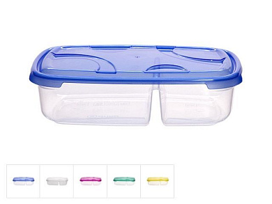 Контейнер пласт. прямоуг. 0.5 л + 0.3 л, с крышкой, Frigo Plus, цвета в ассортименте DRINA 10350