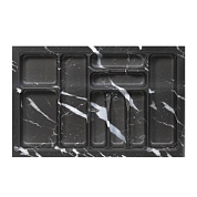 Лоток для столовых приборов 800 MARBLE 735*485, черно-серый мрамор AKS 125457