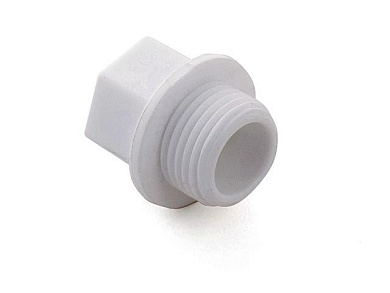 Заглушка резьбовая ПП 3/4" PN25, белая РосТурПласт 10556