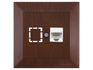 Розетка компьютерная 1xRJ45, Cat5e, скрытая, орех, DARIA, , RJ 45, 8-pin, соединения типа 568A или 568B, Mutlusan 21201360157