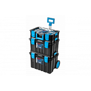 Ящик пластмассовый 3-х сегментный мобильный для инструмента со съемными ящиками 530х355х8250 мм Hoegert HT7G500