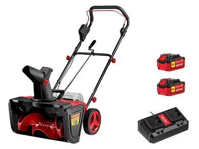 Аккум. снегоуборщик WORTEX CST 5036 в кор. ALL1 SET XLT БЕСЩЕТ., 36 В, ширина 50 см (2х4 Ач акб, 2 слот. 2 А з/у, глубина 25 см, дальность выброса 7 м