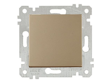 Выключатель 1-клав. двухполюсный, скрытый, без рамки, винт. зажим, золото, RITA, 10 A, 250 V, IP 20, Mutlusan 22004050280