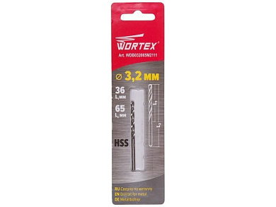 Сверло по металлу ц/х 3.2х36х65 мм HSS WORTEX WDB032065M2111