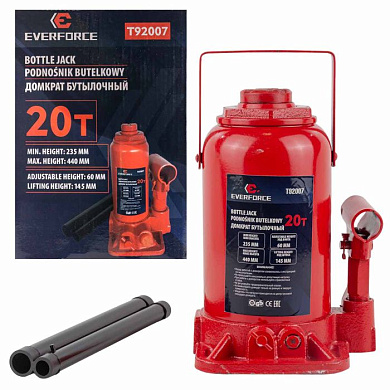Домкрат бутылочный 20 т, 235-440 мм EVERFORCE EF-T92007