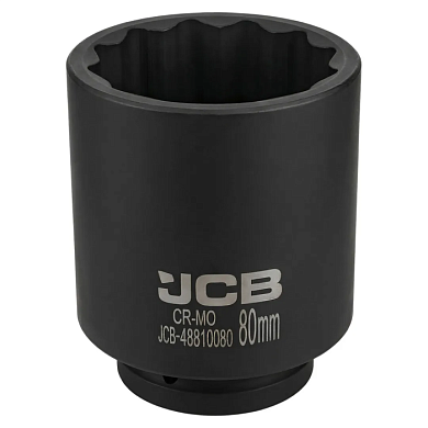 Глубокая ударная головка 80 мм 12-гр 1'' JCB JCB-48810080