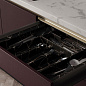 Лоток для столовых приборов 600 MARBLE 540*485, черно-золотой мрамор AKS 125451