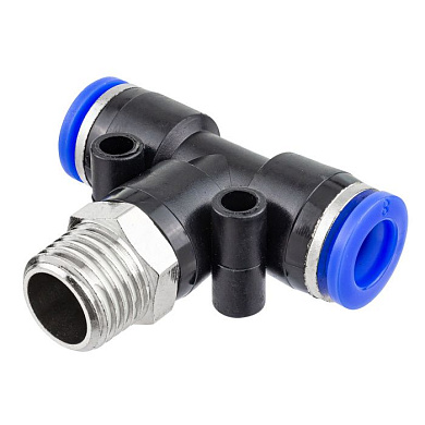 Фитинг Т-образный для пластиковых трубок 8 мм-наружная резьба 1/4'' Forsage F-SPB08-02