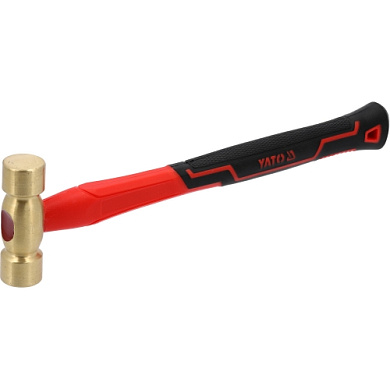 Молоток медный с фиберглассовой ручкой 250гр, 26х77 мм, L290 мм Yato YT-45290