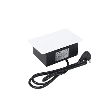 Выдвижной удлинитель NOVA 4, 1 розетка, 2xUSB, белый, AKS 113508