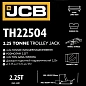 Домкрат подкатной гидравлический 2,25 т, 85-355 мм JCB-TH22504