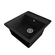 Мойка каменная, прямоугольная одночашевая, GS-10, 460*505мм, черный, врезная, Gamma Stone 113127