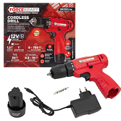 Шуруповерт аккумуляторный с подсветкой и функцией реверса, 12V, 1.2Ah, 750об/мин, 30Нм, патрон 0.8-10 мм ForceKraft FK-CDA12V Li-ion