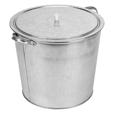 Бак для воды оцинкованный с крышкой (крышка с ручкой) 32 л, без крана Россия 67549