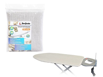 Чехол для гладильной доски, серия ECO, (лен с подложкой), 1200х420 мм, Perfecto Linea 42-007053