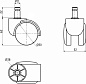 Колесо меб. пласт. FURNI d50 со штоком, белый/серый AKS 122716