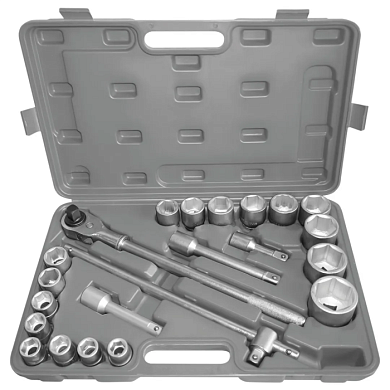 Набор торцевых головок 19-46 мм 3/4'' 6-гр с трещоткой 21 пр ILOforce IF-6221-5