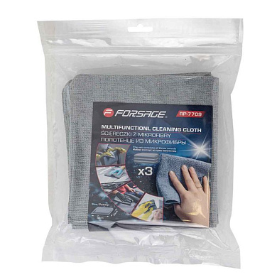 Салфетка из микрофибры 30х30см, 3 шт. Forsage F-RP-7709