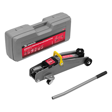 Домкрат гидравлический подкатный, 2 т, высота подъема 135-385 мм, в пластиковый кейсе Matrix Master