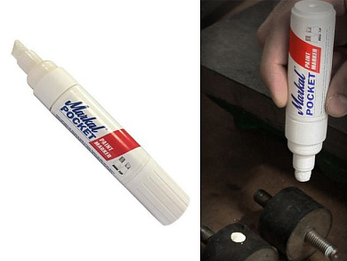 Маркер промышл. перманентный на основе жидк. краски POCKET, белый, MARKAL 97500