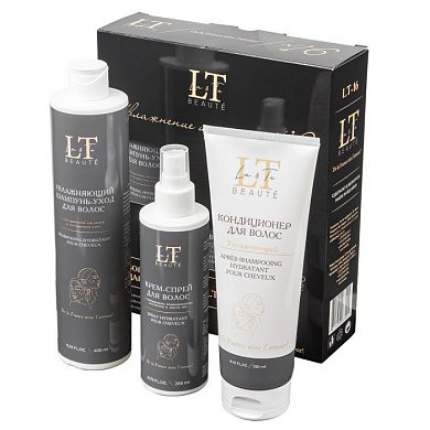 Набор косметики ''Увлажнение и защита'', шампунь, кондиционер, крем-спрей для волос La and Te beaute LT16