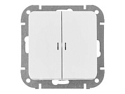 Выключатель 2 клав., cкрытый, 10А со световой индекацией белый, Аструм, Bylectrica С5 10-3508