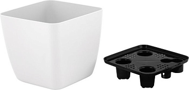 Горшок для цветов InGreen Vienna Orchid, 1,5 л, квадратный, "Белый жемчуг" Пластик Репаблик ING680310038