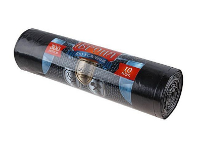 Мешки для мусора, 300 л, 10 шт, "БРОНЯ", черные, 105х150см/60мкм РОМАШКА ВР-0014
