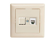 Розетка телефонная 1хRJ12, скрытая, RJ12, кремовая, DARIA, Mutlusan 21201250102