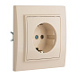 Розетка 1-мест, СП с/з 16А бежевый с защ, штор, Минск EKF ERR16-028-200