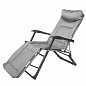 Шезлонг складной с подлокотниками на мягкой основе светло-серый 1780х670х300 мм, макс. нагрузка 200 кг WMC TOOLS WMC-FG-HY-8000LGR