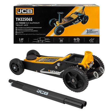 Домкрат подкатной гидравлический на резиновых колесах в комплекте с удлинителями 2.5 т, 140-677 мм JCB JCB-TH32506S