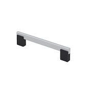 Ручка меб. скоба алюм. MOONLIGHT 128/150 матовый хром+ черный матовый, AKS 112961