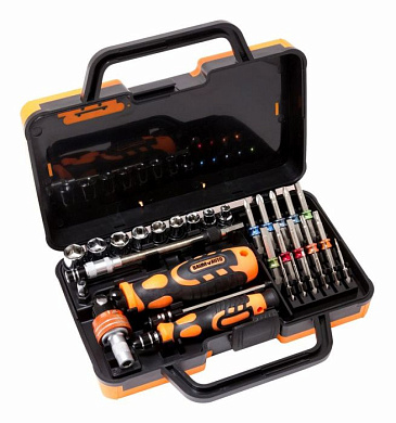 Отвертка реверсивная поворотная с комплектом бит и головок 31 пр. BaumAuto BM-30311631