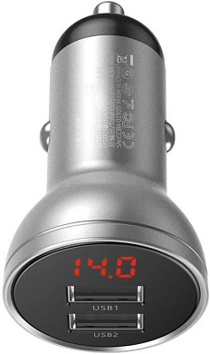 Автомобильное зарядное устройство Baseus Digital Display Silver (CCBX-0S)