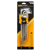 Набор ключей Г-образных HEX (6-гр) экстра длинных с шаром, 9 пр., 1.5-10 мм JCB JCB-5093XLB