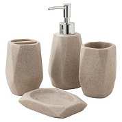 Набор для ванной комнаты 4 пр., мыльница, дозатор для мыла, подставка для зубных щеток, подставка для косметических аксессуаров La and Te beaute LT-BS-3