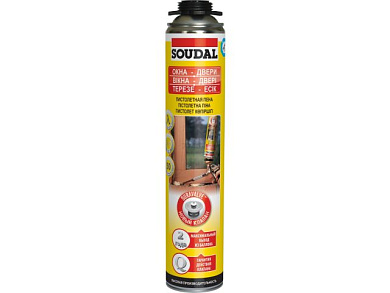 Пена монтажная пистолетная "ОКНА, ДВЕРИ" 750 мл SOUDAL 113986