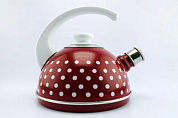 Чайник эмал 2,5л конс/руч бордо бел горохи ТД Сила Дон T04/25/01/01/H03