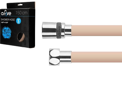 Шланг душевой, Si, 1/2" г-г 150 см, коричневый, A-five A5-034BRWN